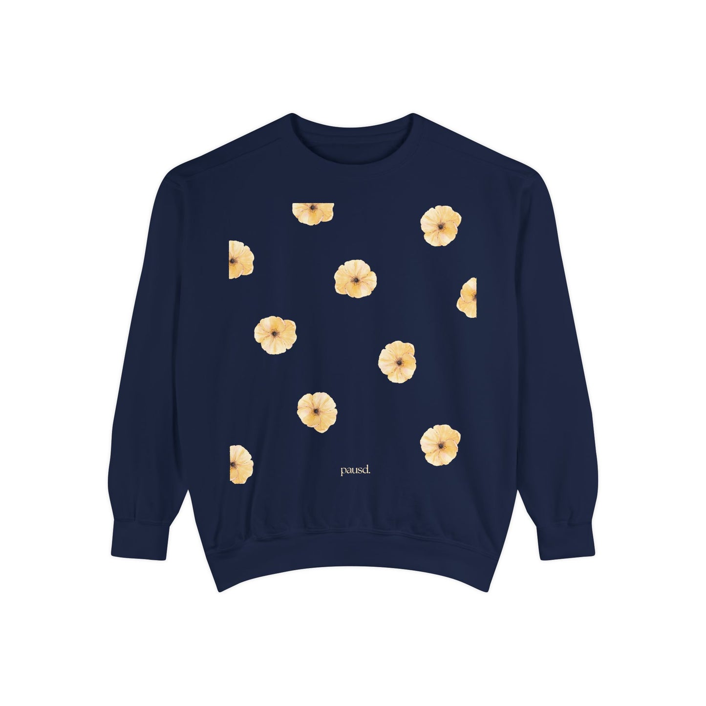 Floral Unisex Sweatshirt Yellow | Cozy Spring Style, Casual Fashion, Gift for Her, Trendy Layering, Perfect for Chill Days