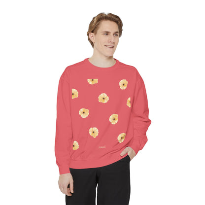 Floral Unisex Sweatshirt Yellow | Cozy Spring Style, Casual Fashion, Gift for Her, Trendy Layering, Perfect for Chill Days