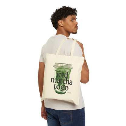 Iced Matcha To Go Tote Bag | Eco-Friendly Shopping Bag, Reusable Grocery Tote, Summer Accessory, Gift for Tea Lovers