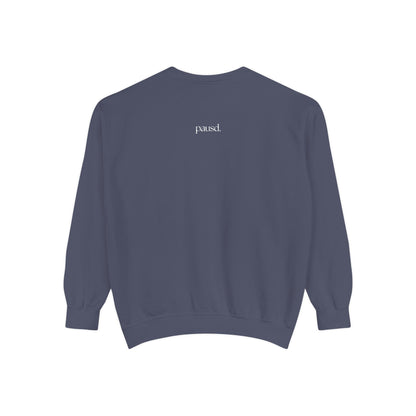 coffee and chaos in white | Unisex Garment-Dyed Sweatshirt