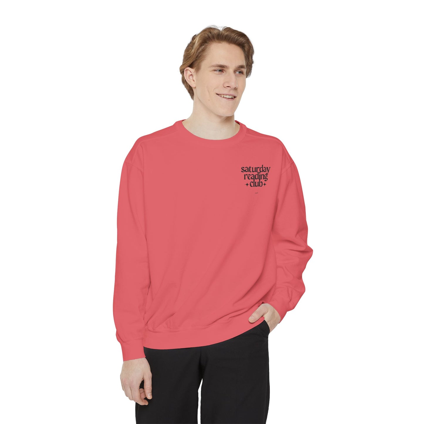 Saturday Reading Club Sweatshirt, Cozy Garment-Dyed Pullover for Book Lovers, Casual Wear, Perfect Gift for Readers, Literary Vibes