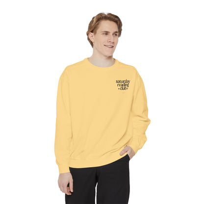 Saturday Reading Club Sweatshirt, Cozy Garment-Dyed Pullover for Book Lovers, Casual Wear, Perfect Gift for Readers, Literary Vibes
