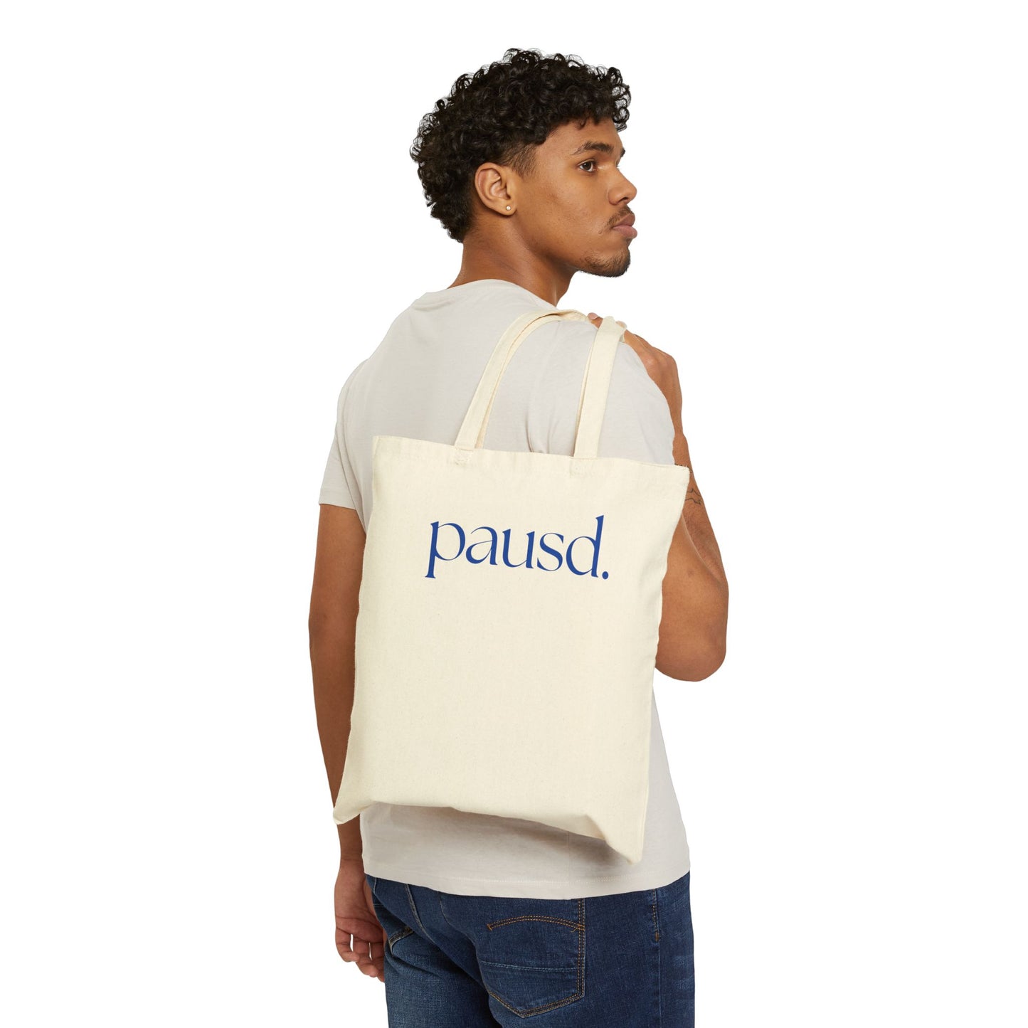 Casual totes for Gen Z Cotton Canvas Tote Bag - Meh & Pausd Designs, Everyday Use, Gift for Millennials, Eco-Friendly Tote, Shopping Bag