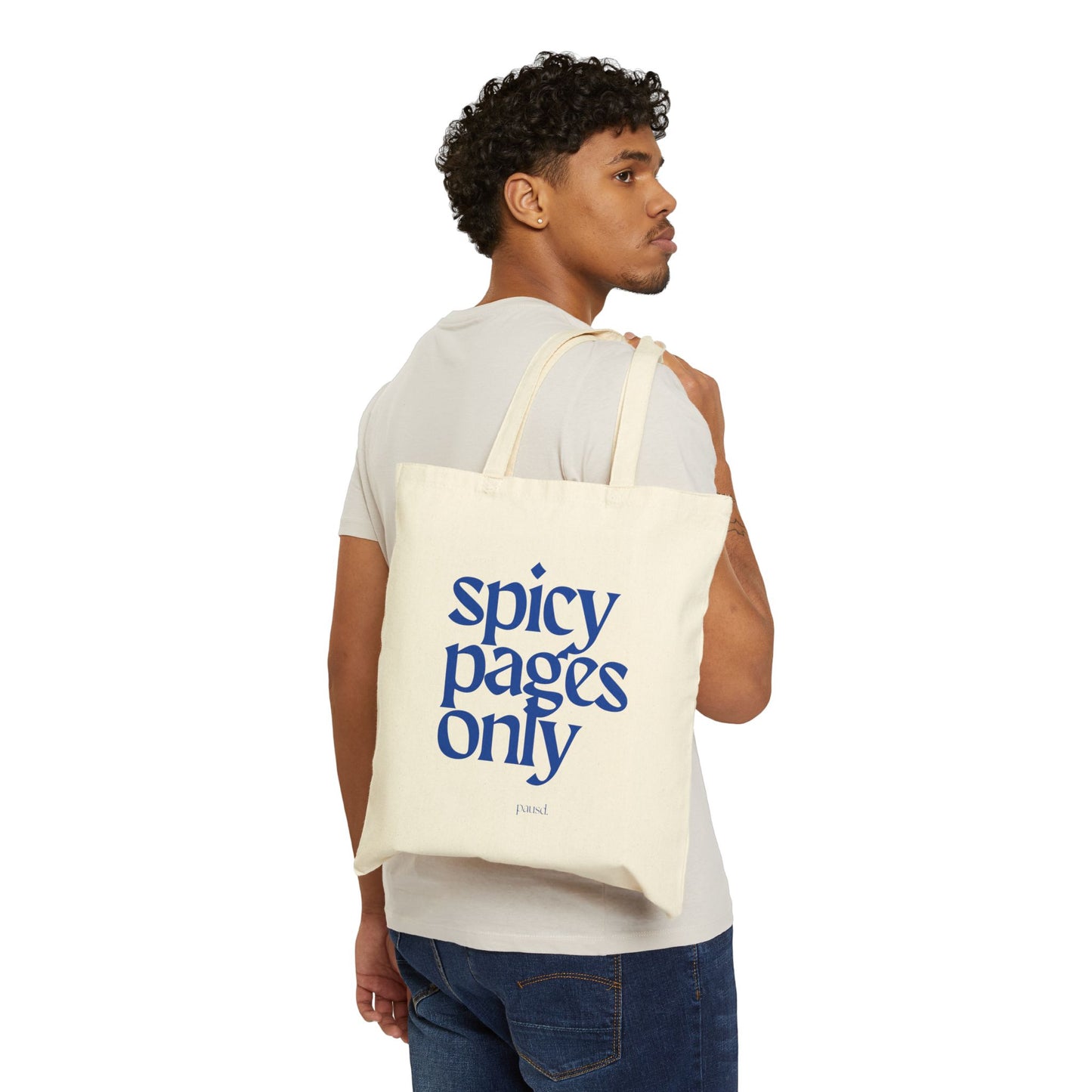 Spicy Pages Tote Bag | Book Lover's Cotton Canvas Bag | Eco-Friendly Grocery Bag, Literary Gift, Reading Tote, Beach Bag