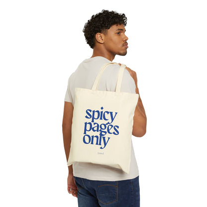 Spicy Pages Tote Bag | Book Lover's Cotton Canvas Bag | Eco-Friendly Grocery Bag, Literary Gift, Reading Tote, Beach Bag