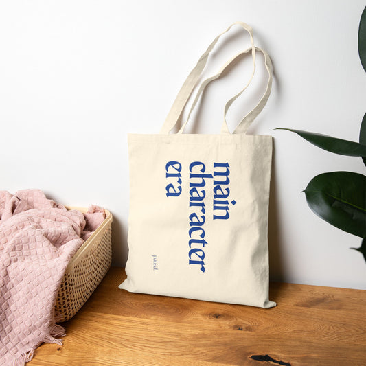 Main Character Era - Soft Hustle Tote Bag, Eco-Friendly Tote, Reusable Grocery Bag, Motivational Canvas Bag, Gift for Her, Everyday Carryall