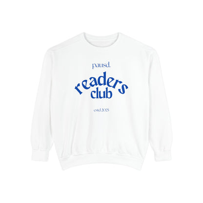 Readers Club Garment-Dyed Sweatshirt, Cozy Literary Apparel, Book Lover Gift, Comfortable Reading Sweatshirt, Casual Sweat Top