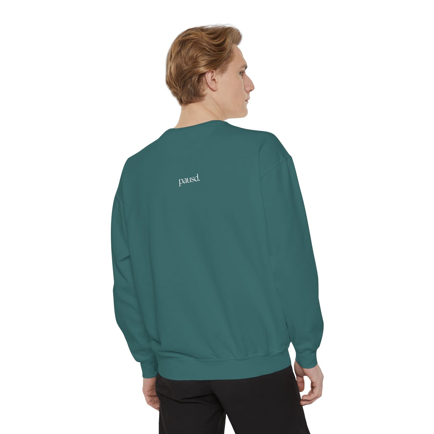 coffee and chaos in white | Unisex Garment-Dyed Sweatshirt