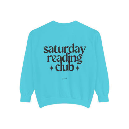 Saturday Reading Club Sweatshirt, Cozy Garment-Dyed Pullover for Book Lovers, Casual Wear, Perfect Gift for Readers, Literary Vibes