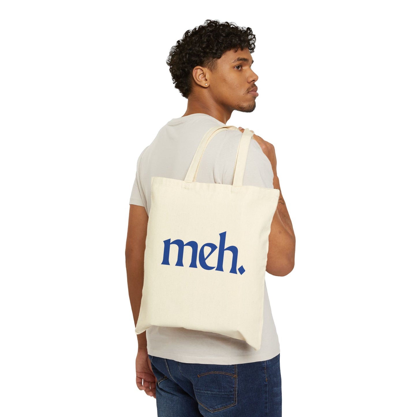 Casual totes for Gen Z Cotton Canvas Tote Bag - Meh & Pausd Designs, Everyday Use, Gift for Millennials, Eco-Friendly Tote, Shopping Bag