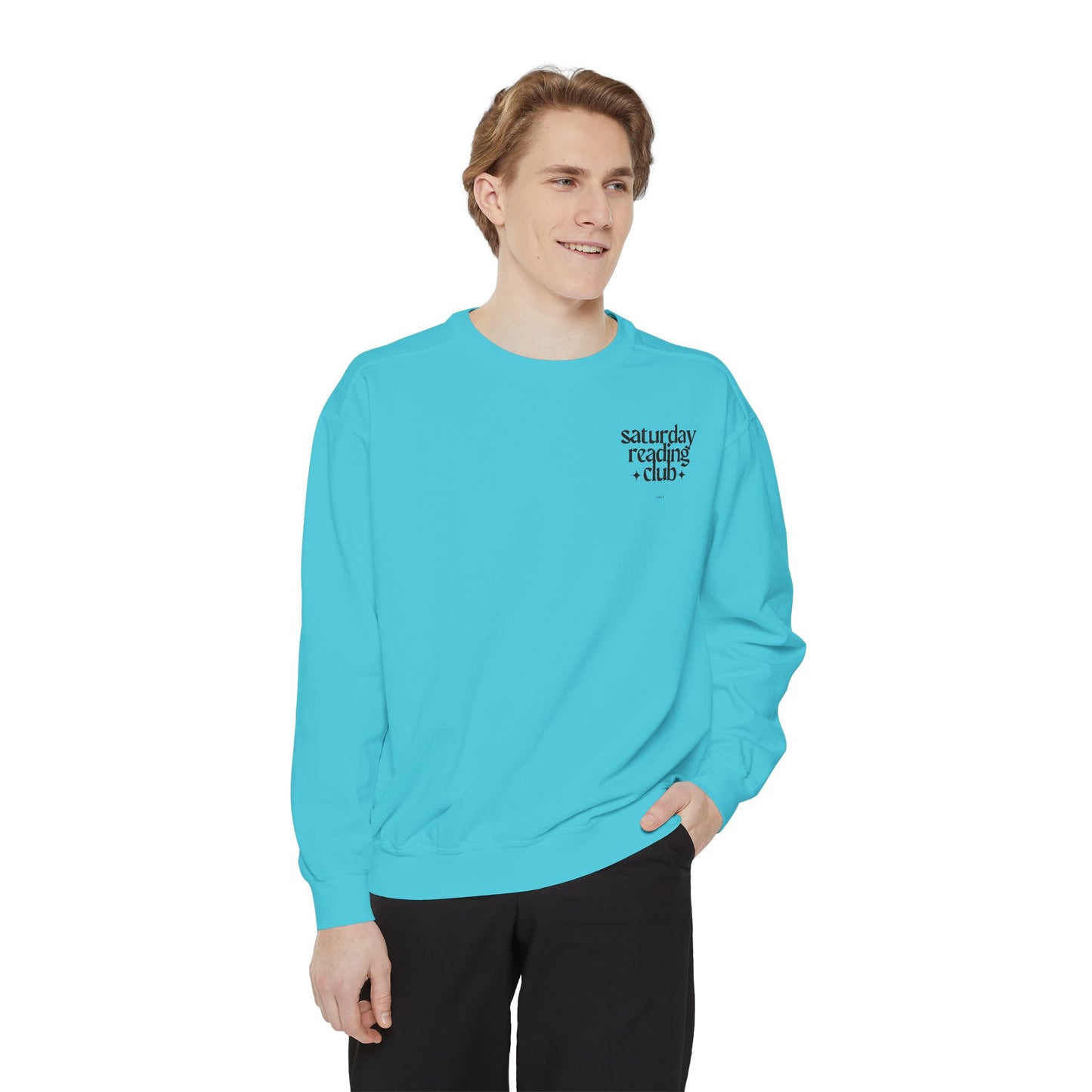 Saturday Reading Club Sweatshirt, Cozy Garment-Dyed Pullover for Book Lovers, Casual Wear, Perfect Gift for Readers, Literary Vibes