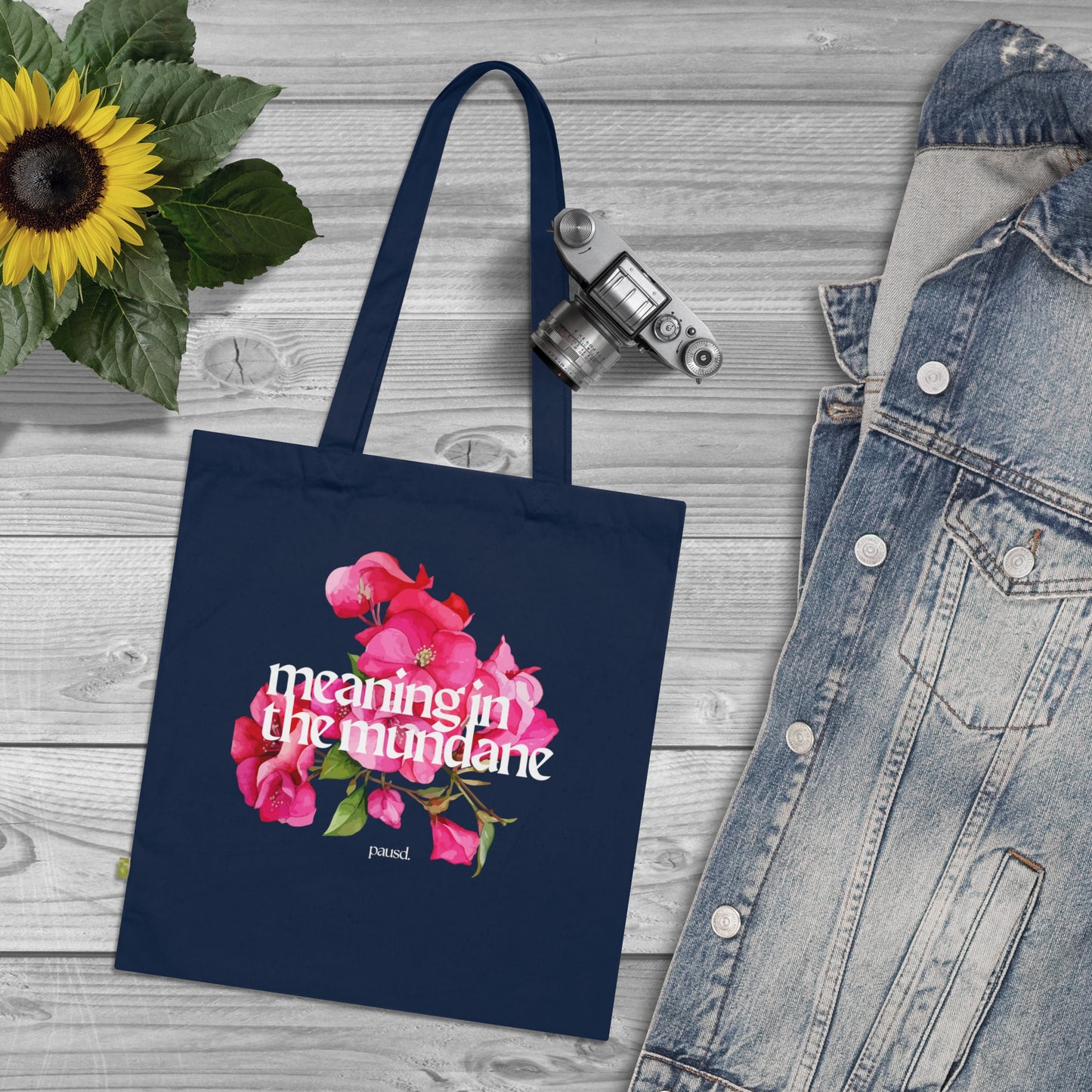 Eco-Friendly Floral Tote Bag | Meaning in the Mundane | Reusable Grocery Bags, Beach Tote, Gift Bag, Shopping Bag