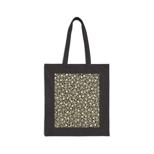 Stylish Cotton Canvas Tote Bag with Floral Print, Eco-Friendly Tote, Reusable Shopping Bag, Gift for Her, Beach Bag, Everyday Use