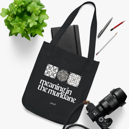 Organic Canvas Tote Bag with 'Meaning in the Mundane' Design | Eco-Friendly Shopping, Everyday Use, Gift for Nature Lovers, [...]