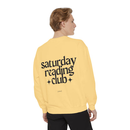 Saturday Reading Club Sweatshirt, Cozy Garment-Dyed Pullover for Book Lovers, Casual Wear, Perfect Gift for Readers, Literary Vibes