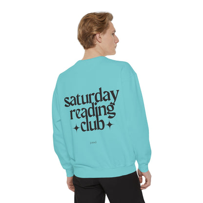 Saturday Reading Club Sweatshirt, Cozy Garment-Dyed Pullover for Book Lovers, Casual Wear, Perfect Gift for Readers, Literary Vibes
