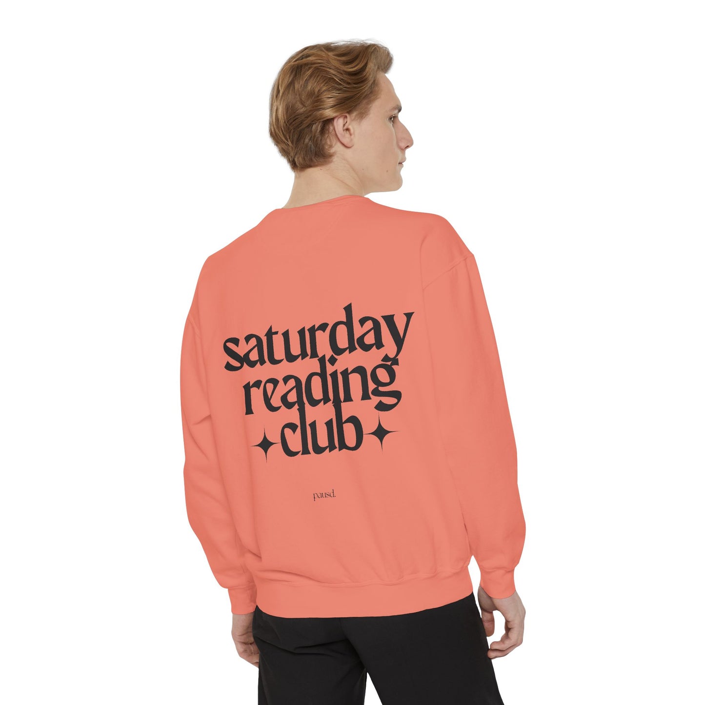 Saturday Reading Club Sweatshirt, Cozy Garment-Dyed Pullover for Book Lovers, Casual Wear, Perfect Gift for Readers, Literary Vibes