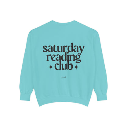 Saturday Reading Club Sweatshirt, Cozy Garment-Dyed Pullover for Book Lovers, Casual Wear, Perfect Gift for Readers, Literary Vibes