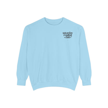 Saturday Reading Club Sweatshirt, Cozy Garment-Dyed Pullover for Book Lovers, Casual Wear, Perfect Gift for Readers, Literary Vibes