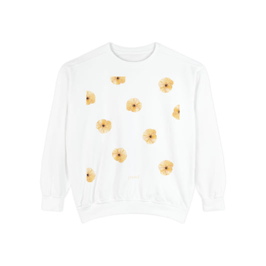 Floral Unisex Sweatshirt Yellow | Cozy Spring Style, Casual Fashion, Gift for Her, Trendy Layering, Perfect for Chill Days