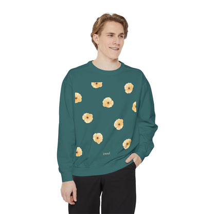 Floral Unisex Sweatshirt Yellow | Cozy Spring Style, Casual Fashion, Gift for Her, Trendy Layering, Perfect for Chill Days