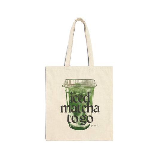 Iced Matcha To Go Tote Bag | Eco-Friendly Shopping Bag, Reusable Grocery Tote, Summer Accessory, Gift for Tea Lovers