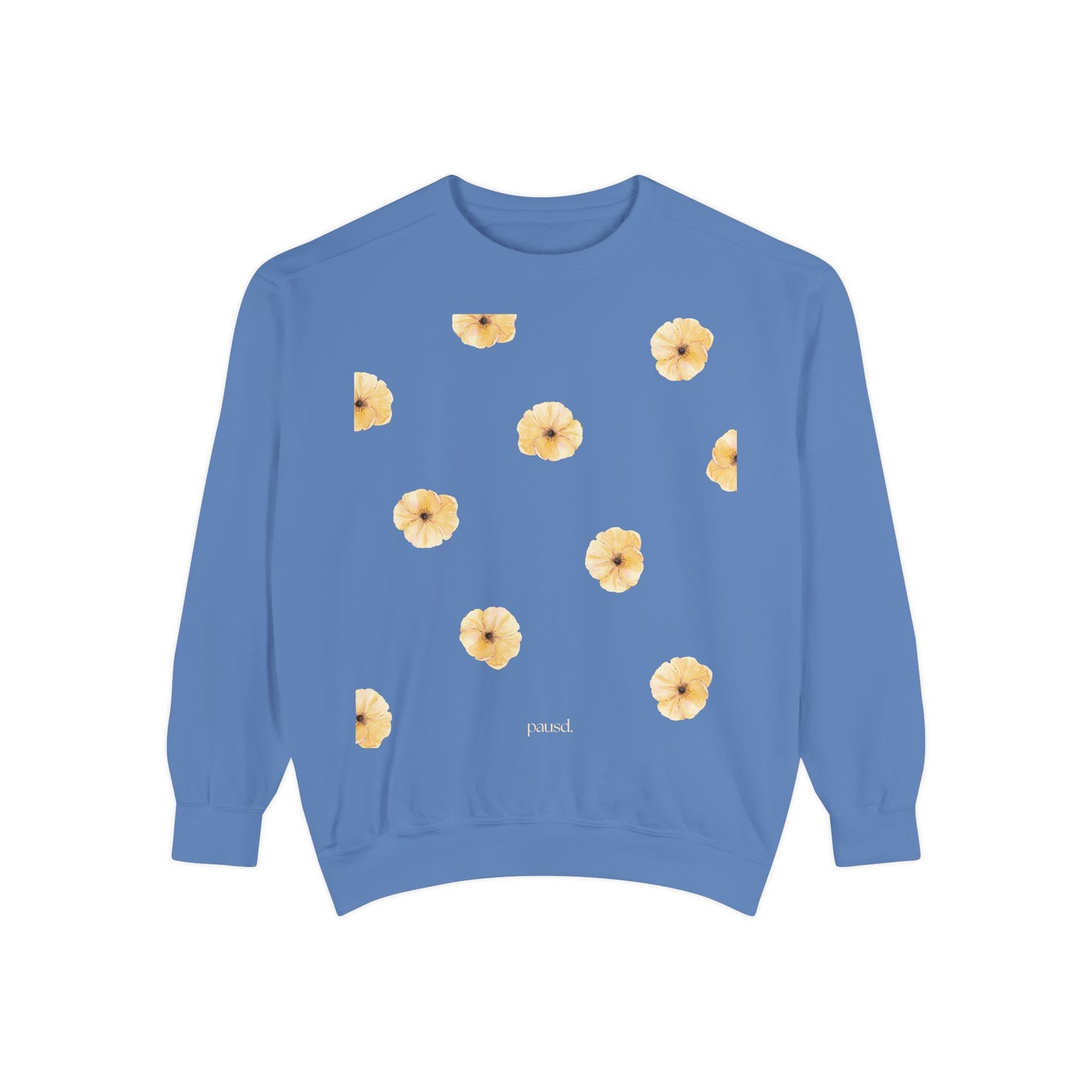 Floral Unisex Sweatshirt Yellow | Cozy Spring Style, Casual Fashion, Gift for Her, Trendy Layering, Perfect for Chill Days