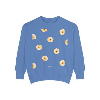 Floral Unisex Sweatshirt Yellow | Cozy Spring Style, Casual Fashion, Gift for Her, Trendy Layering, Perfect for Chill Days