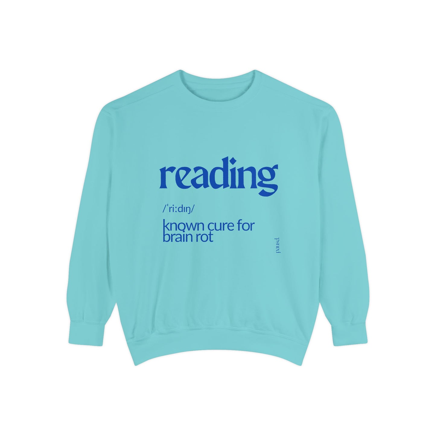 Cozy Reader Sweatshirt in blue, Reading Gift, Book Lover Apparel, Unisex Sweatshirt, Literary Fashion, Cozy Sweatshirt