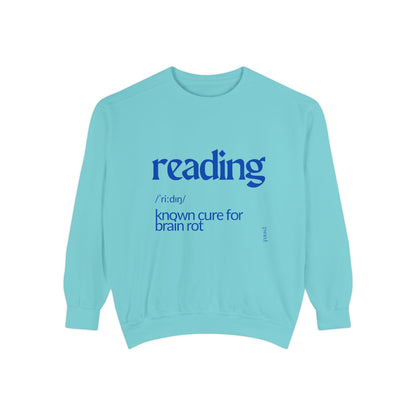 Cozy Reader Sweatshirt in blue, Reading Gift, Book Lover Apparel, Unisex Sweatshirt, Literary Fashion, Cozy Sweatshirt