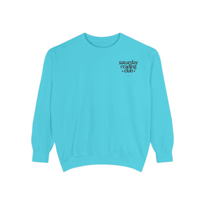 Saturday Reading Club Sweatshirt, Cozy Garment-Dyed Pullover for Book Lovers, Casual Wear, Perfect Gift for Readers, Literary Vibes