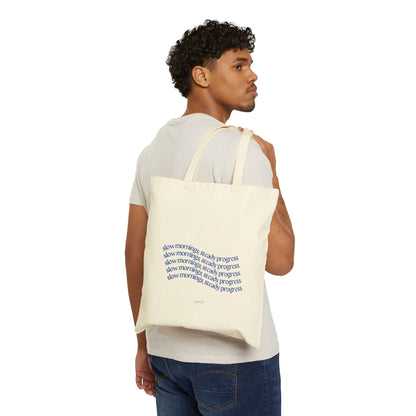 Slow Mornings Cotton Canvas Tote Bag, Eco-Friendly Shopping, Grocery Bag, Everyday Carryall, Gift for Her, Motivational Quote Bag