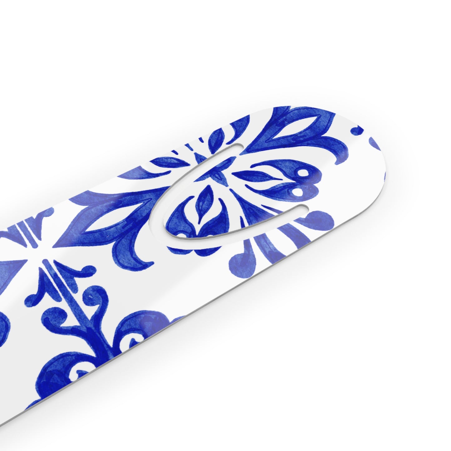 Elegant Blue Floral Bookmark, Reading Gift, Book Lover Unique Gifts, Teacher Appreciation, Personalized Bookmark