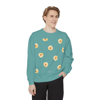 Floral Unisex Sweatshirt Yellow | Cozy Spring Style, Casual Fashion, Gift for Her, Trendy Layering, Perfect for Chill Days