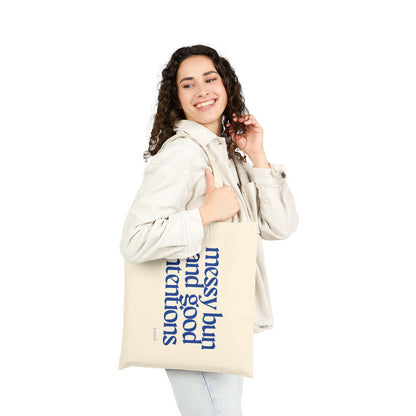 Messy Bun - Soft Hustle Tote Bag, Eco-Friendly Tote, Reusable Grocery Bag, Motivational Canvas Bag, Gift for Her, Everyday Carryall