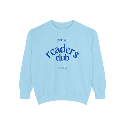 Readers Club Garment-Dyed Sweatshirt, Cozy Literary Apparel, Book Lover Gift, Comfortable Reading Sweatshirt, Casual Sweat Top