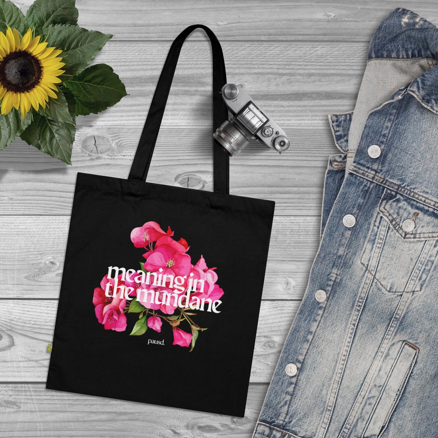 Eco-Friendly Floral Tote Bag | Meaning in the Mundane | Reusable Grocery Bags, Beach Tote, Gift Bag, Shopping Bag
