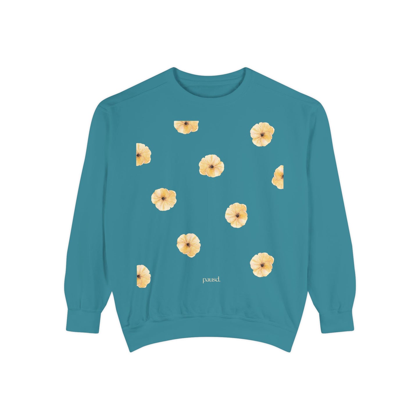 Floral Unisex Sweatshirt Yellow | Cozy Spring Style, Casual Fashion, Gift for Her, Trendy Layering, Perfect for Chill Days