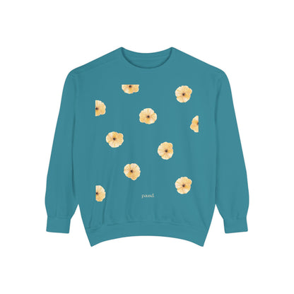 Floral Unisex Sweatshirt Yellow | Cozy Spring Style, Casual Fashion, Gift for Her, Trendy Layering, Perfect for Chill Days