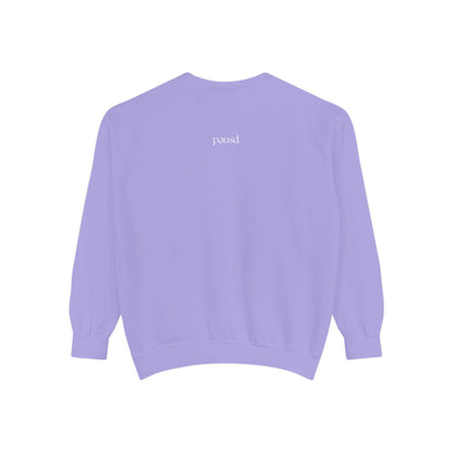 coffee and chaos in white | Unisex Garment-Dyed Sweatshirt