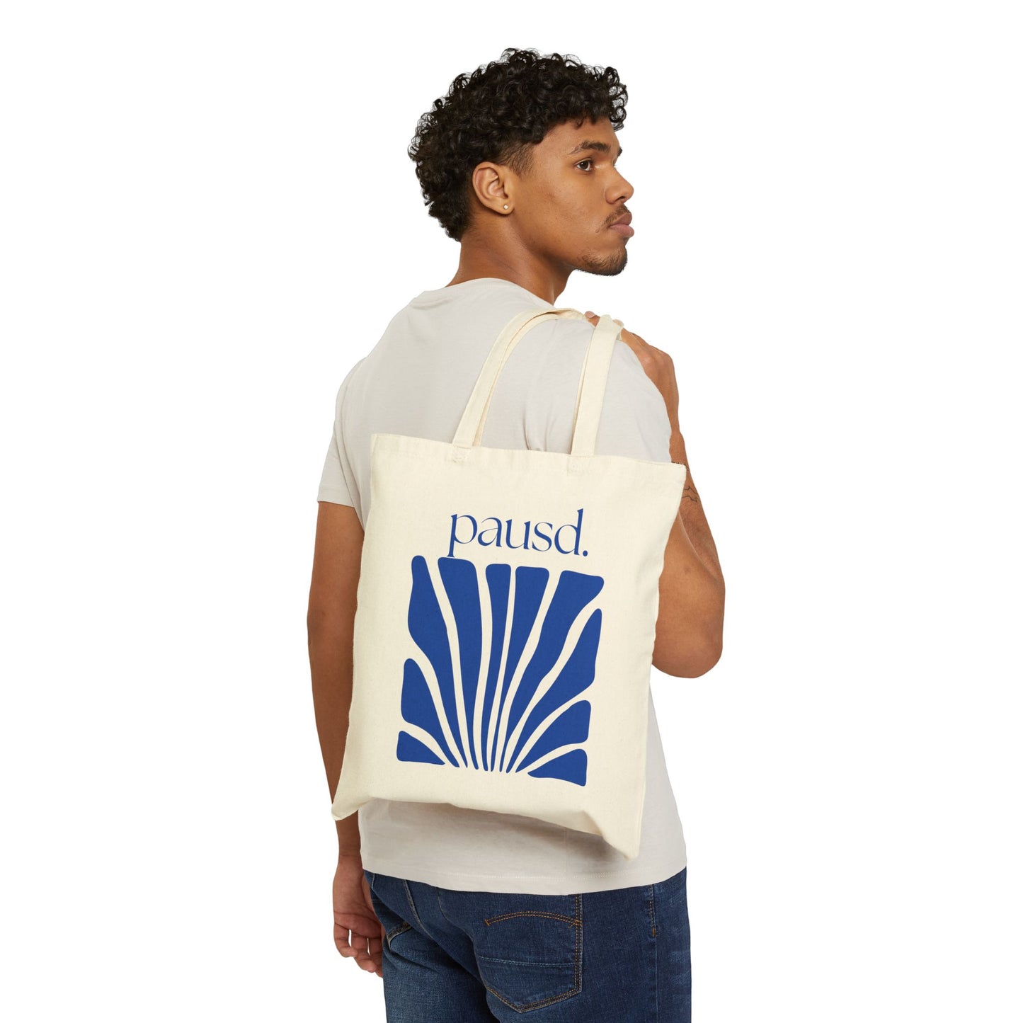 Chic Mattisse inspired Cotton Canvas Tote Bag - "Paused" Design, Minimalist Grocery Bag, Eco-Friendly Beach Bag, Versatile Everyday Tote, Gift for Friends