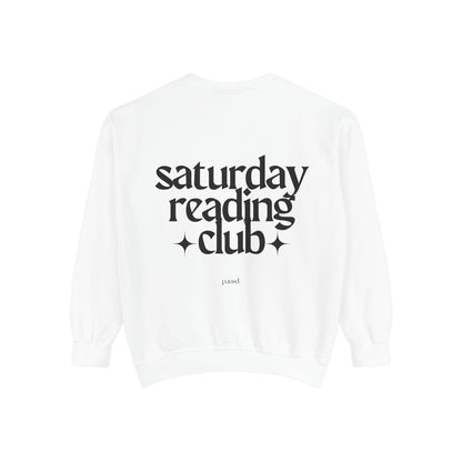 Saturday Reading Club Sweatshirt, Cozy Garment-Dyed Pullover for Book Lovers, Casual Wear, Perfect Gift for Readers, Literary Vibes