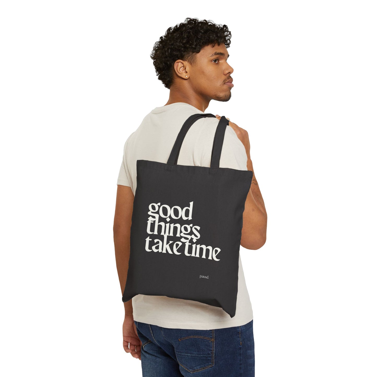 Good Things Take Time Tote Bag | Eco-Friendly Cotton Canvas Bag for Shopping, Beach, Travel, Gifts