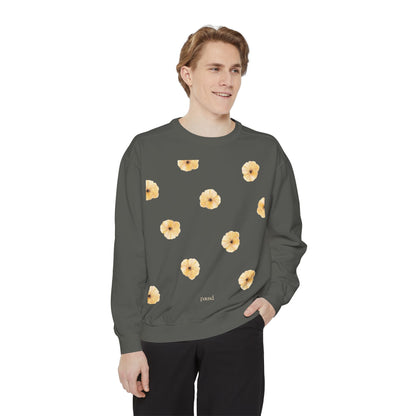 Floral Unisex Sweatshirt Yellow | Cozy Spring Style, Casual Fashion, Gift for Her, Trendy Layering, Perfect for Chill Days