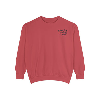 Saturday Reading Club Sweatshirt, Cozy Garment-Dyed Pullover for Book Lovers, Casual Wear, Perfect Gift for Readers, Literary Vibes