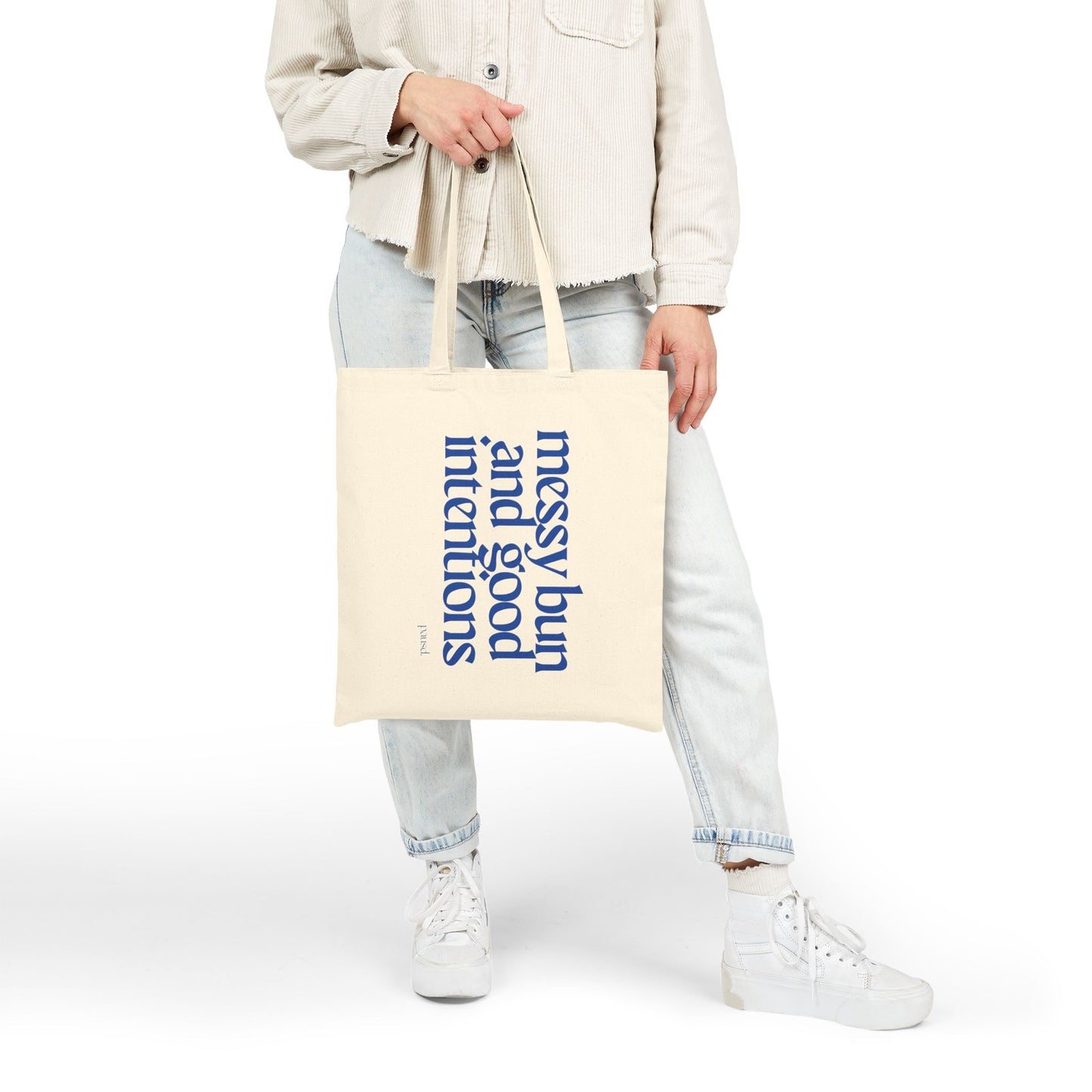 Messy Bun - Soft Hustle Tote Bag, Eco-Friendly Tote, Reusable Grocery Bag, Motivational Canvas Bag, Gift for Her, Everyday Carryall