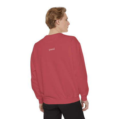 coffee and chaos in white | Unisex Garment-Dyed Sweatshirt