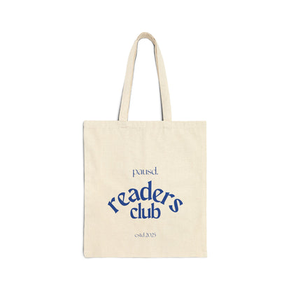 Readers Club Cotton Canvas Tote Bag, Book Lover Gift, Eco-Friendly Shopping Bag, Library Tote, Literary Accessory