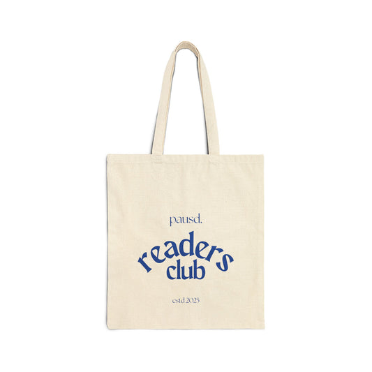 Readers Club Cotton Canvas Tote Bag, Book Lover Gift, Eco-Friendly Shopping Bag, Library Tote, Literary Accessory